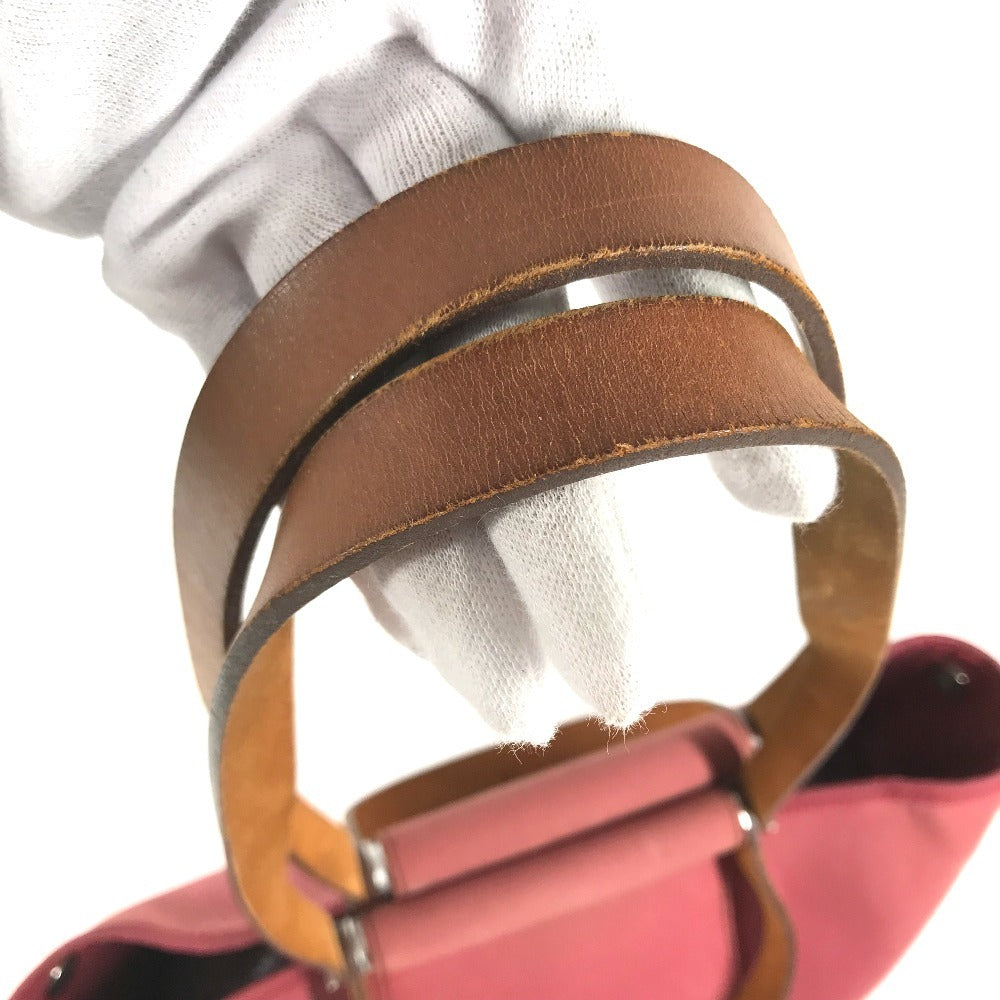 HERMES vertical Kabak Elan PM Kabak Elan PM Shoulder Bag, 2-Way Bag Tote Bag Leather/Canvas RedBased/Brown Used