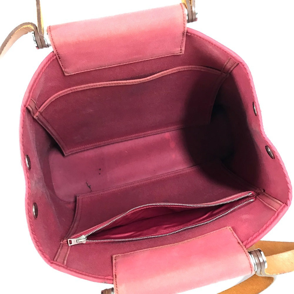 HERMES vertical Kabak Elan PM Kabak Elan PM Shoulder Bag, 2-Way Bag Tote Bag Leather/Canvas RedBased/Brown Used