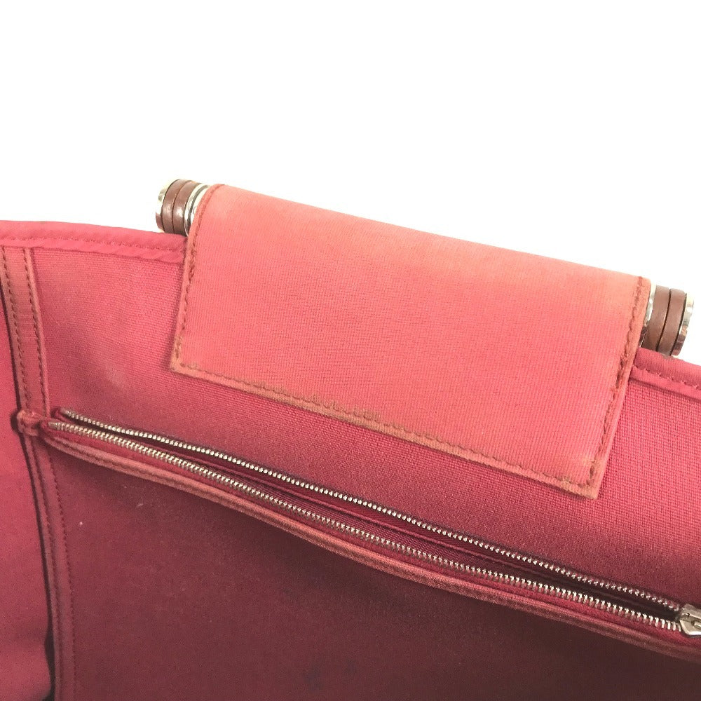 HERMES vertical Kabak Elan PM Kabak Elan PM Shoulder Bag, 2-Way Bag Tote Bag Leather/Canvas RedBased/Brown Used