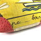 PRADA Logo Shoulder Bag Tote Bag Leather/Canvas yellow/Red x Beige Used