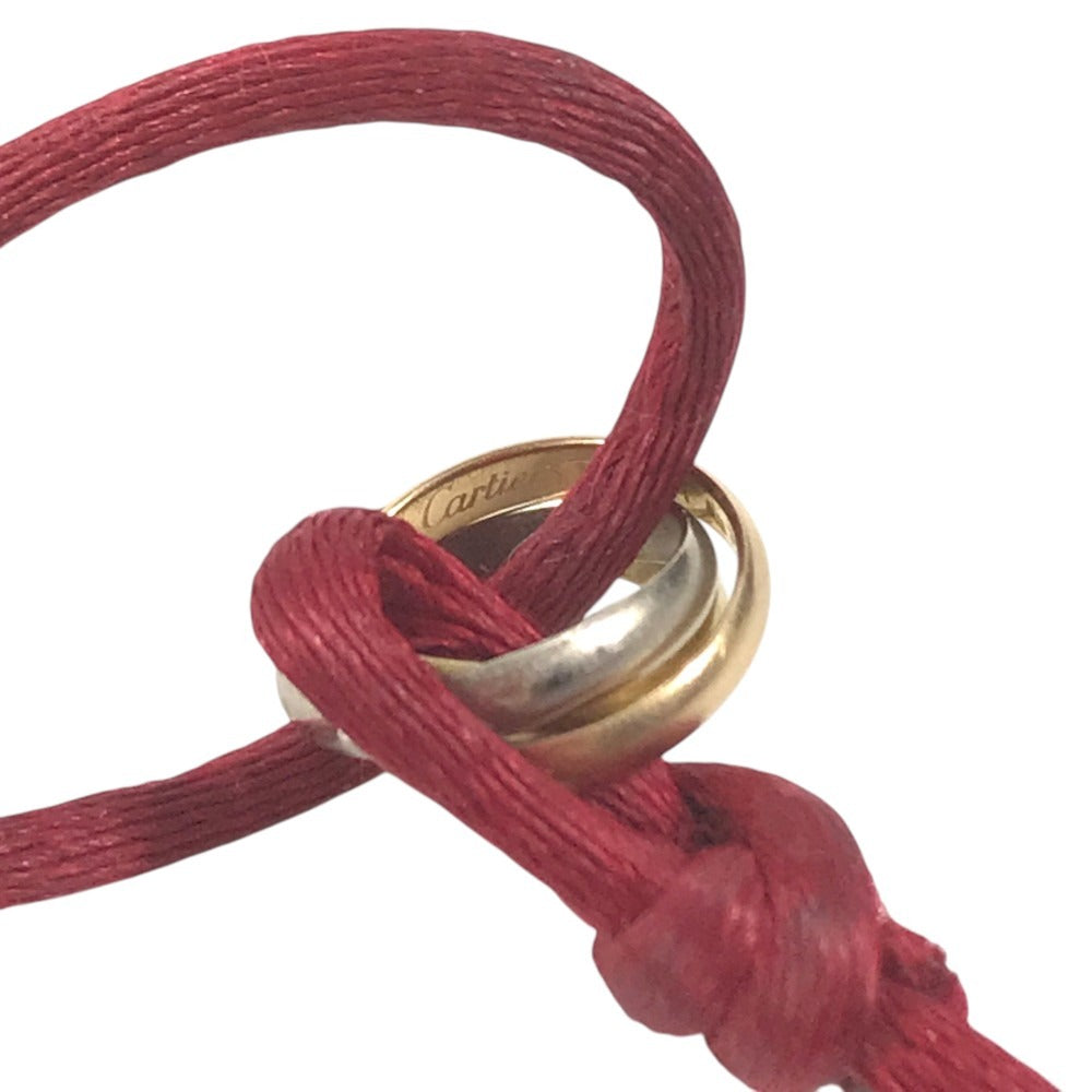 CARTIER K18 Gold 18K Trinity Cord Bracelet Accessory Jewelry Bangle Bracelet Au750 Red Used