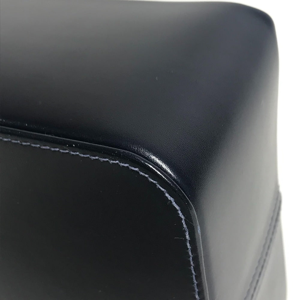 HERMES vintage Vanity bag bag pouch Hand Bag Leather Navy Used