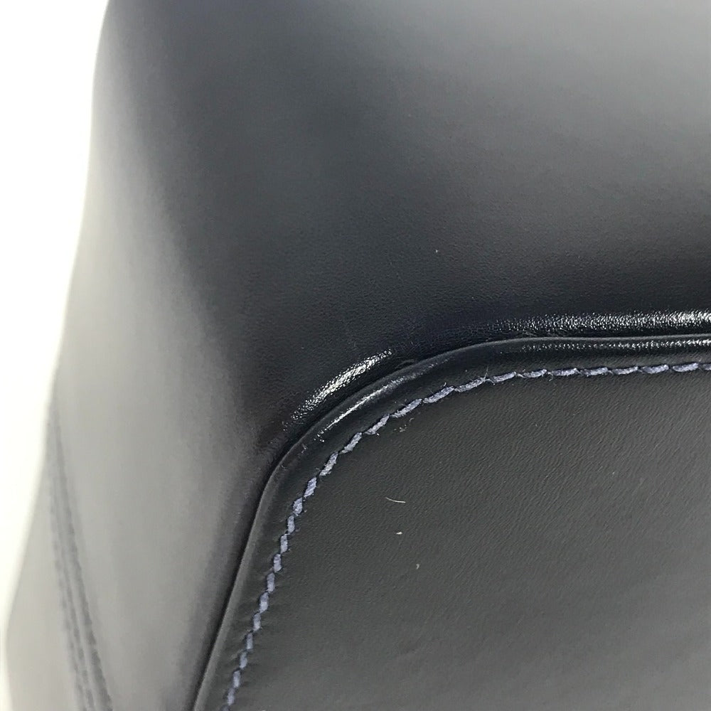 HERMES vintage Vanity bag bag pouch Hand Bag Leather Navy Used