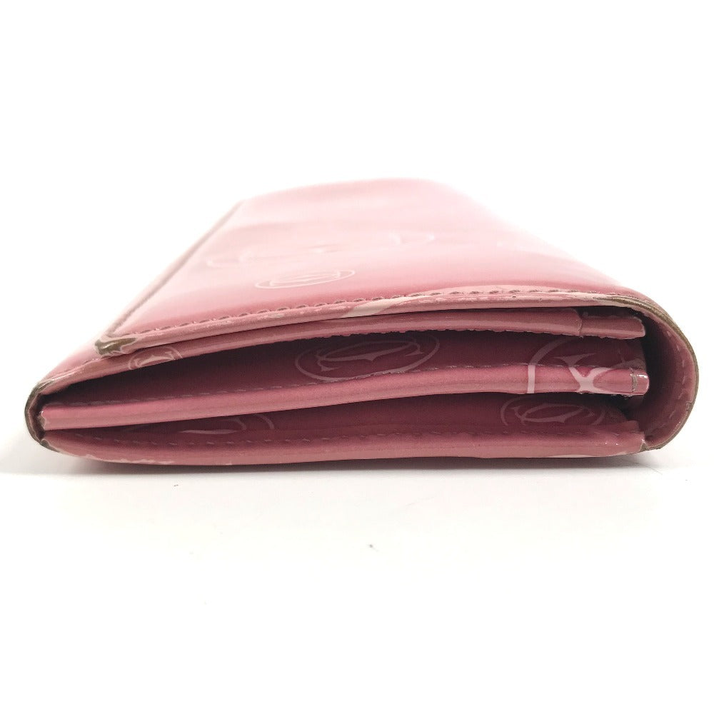 CARTIER Happy birthday logo Long Wallet Bi-fold Flap Long Wallet Leather pink Used