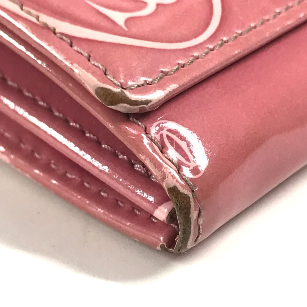 CARTIER Happy birthday logo Long Wallet Bi-fold Flap Long Wallet Leather pink Used