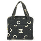 CHANEL vintage CC Mark logo quilted all-over pattern Bag Tote Bag Hand Bag Canvas Black/White Used