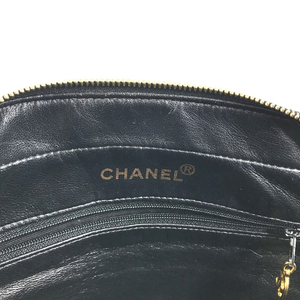 CHANEL vintage CC Mark logo quilted all-over pattern Bag Tote Bag Hand Bag Canvas Black/White Used
