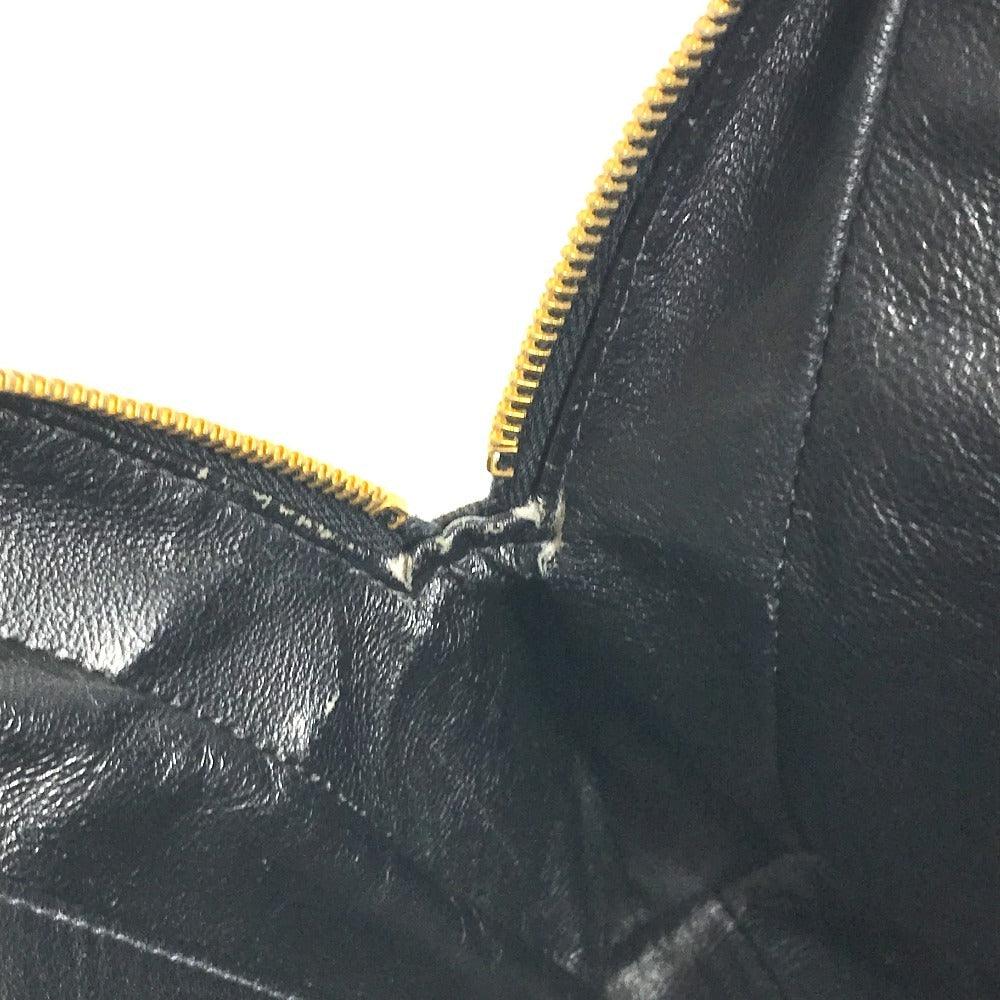 CHANEL vintage CC Mark logo quilted all-over pattern Bag Tote Bag Hand Bag Canvas Black/White Used