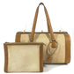 HERMES Vanity bag Shoulder Bag with pouch Duffle Bag Leather/Canvas Beige/Brown Used