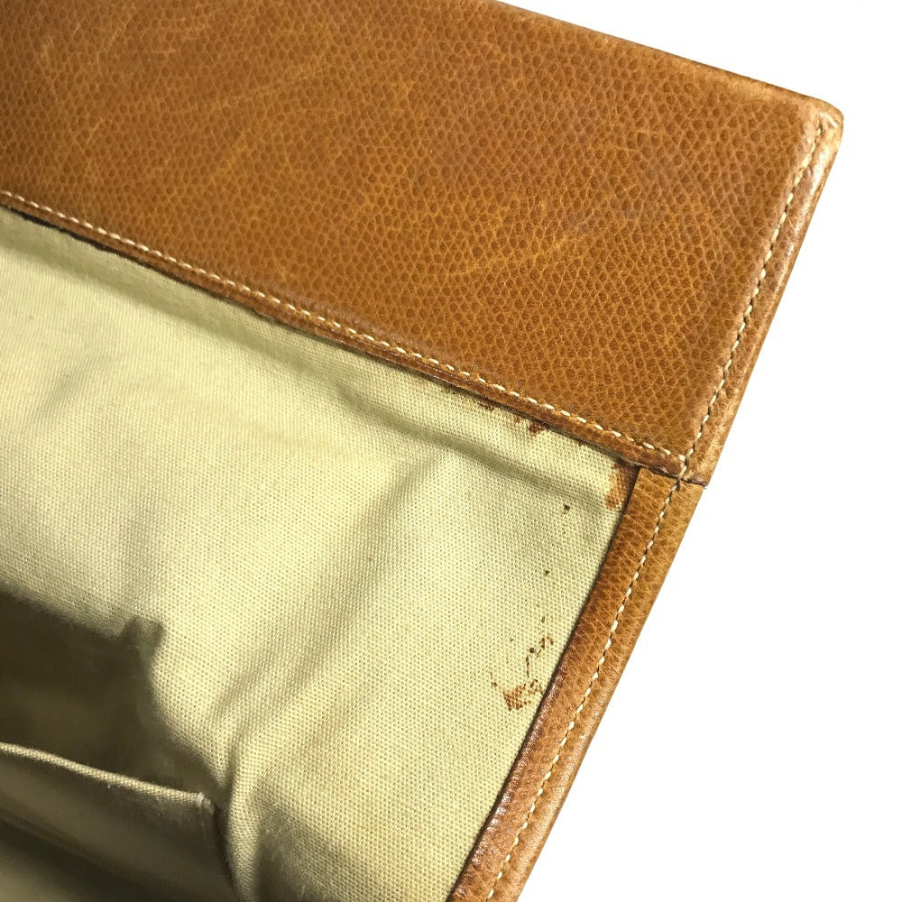 HERMES Vanity bag Shoulder Bag with pouch Duffle Bag Leather/Canvas Beige/Brown Used