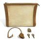 HERMES Vanity bag Shoulder Bag with pouch Duffle Bag Leather/Canvas Beige/Brown Used