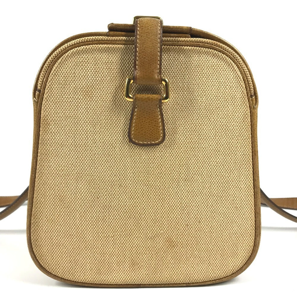 HERMES Vanity bag Shoulder Bag with pouch Duffle Bag Leather/Canvas Beige/Brown Used