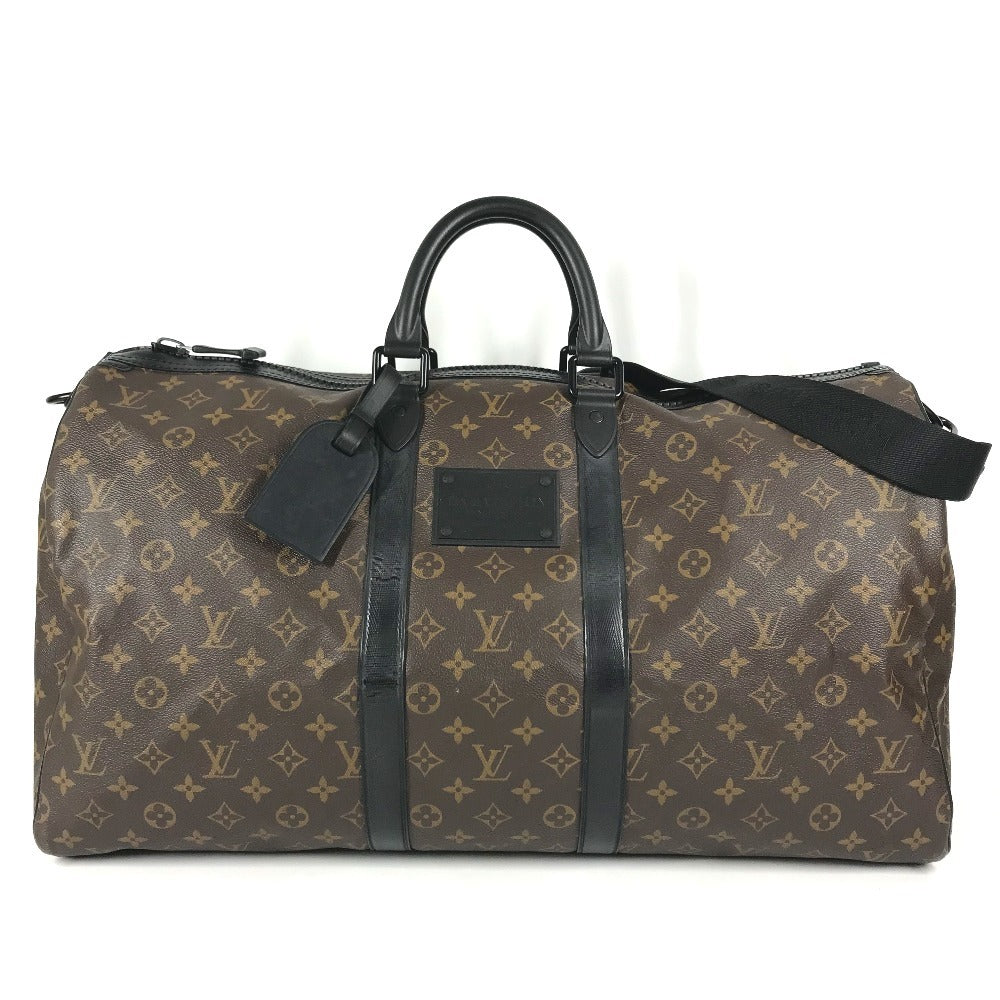 LOUIS VUITTON M41411 Monogram Waterproof KeepallBandouliere55 Bag Travel Bag 2WAY Bag Shoulder Bag Duffle Bag MonogramMacassarCanvas Brown/Black Used