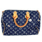 LOUIS VUITTON M27556 Monogram Flower Denim Speedy Bandouliere 30 Bags Mini Duffle Bag Tote Bag Hand Bag MonogramDenim blue Used