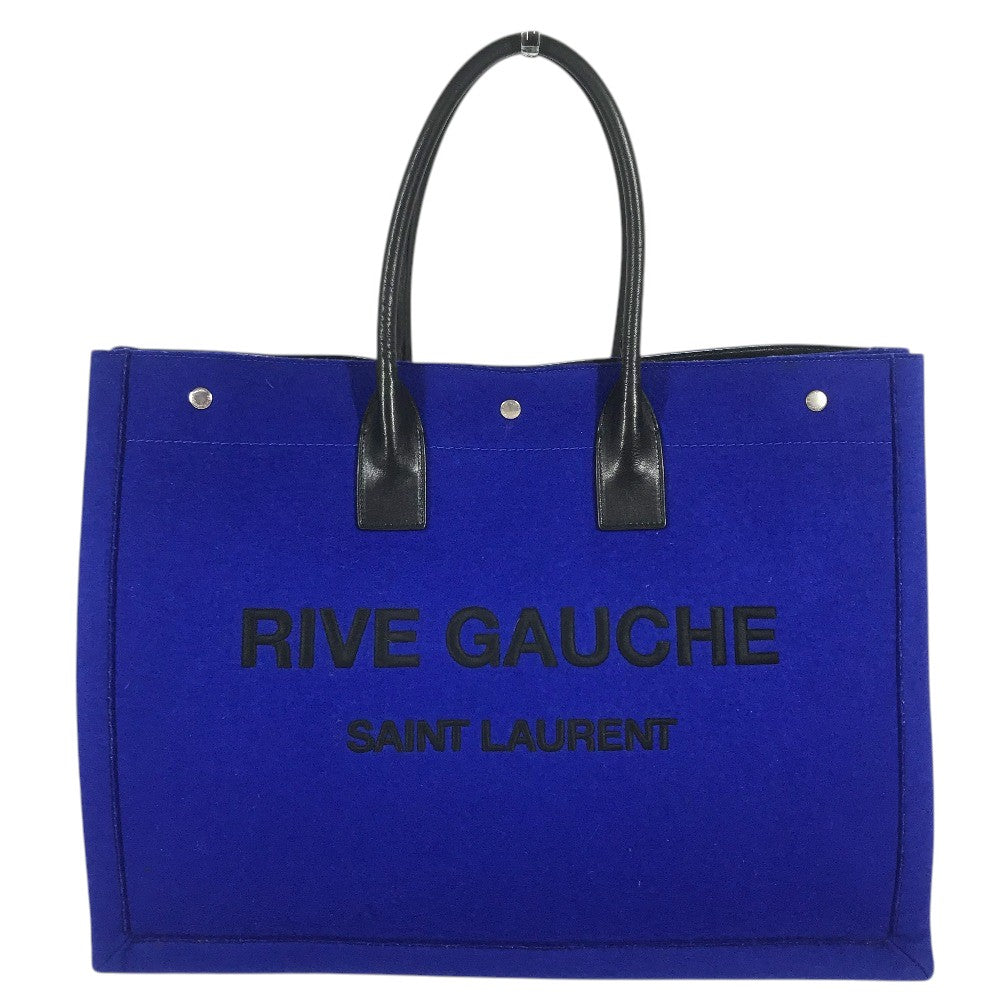 SAINT LAURENT PARIS 509415 RIVE GAUCHE Bag Shoulder Bag Tote Bag felt / Leather blue/Black Used