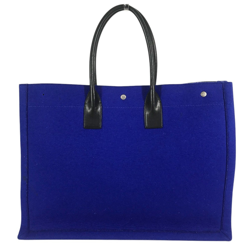 SAINT LAURENT PARIS 509415 RIVE GAUCHE Bag Shoulder Bag Tote Bag felt / Leather blue/Black Used