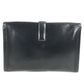 HERMES H logo vintage Jige PM Bag Document Bag Flap Cluch Bag Clutch bag Leather Black Used