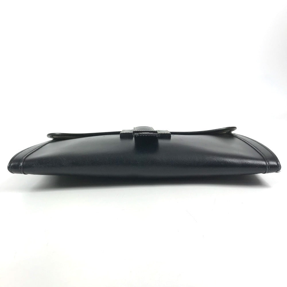 HERMES H logo vintage Jige PM Bag Document Bag Flap Cluch Bag Clutch bag Leather Black Used