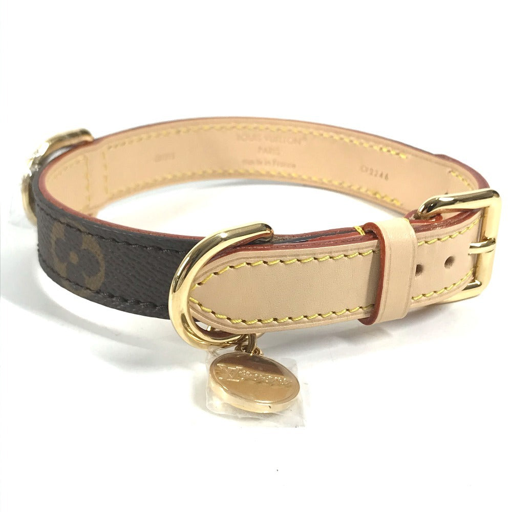 LOUIS VUITTON GI1215 Monogram Dog collar PM Dog collar PM Dog Collar Pet Dog Collar MonogramCanvas Brown Used