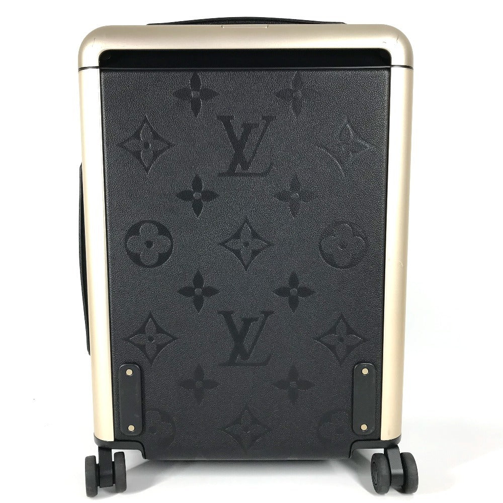 LOUIS VUITTON M13783 Monogram Giant Embossed suitcase horizon 55 Suitcase, 4-wheel travel bag Carry Bag Leather Black Used