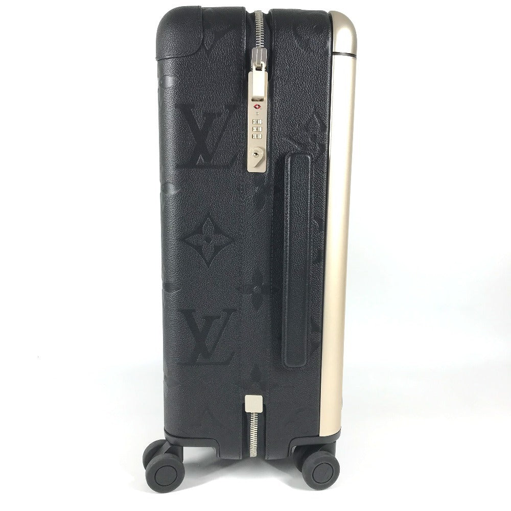 LOUIS VUITTON M13783 Monogram Giant Embossed suitcase horizon 55 Suitcase, 4-wheel travel bag Carry Bag Leather Black Used