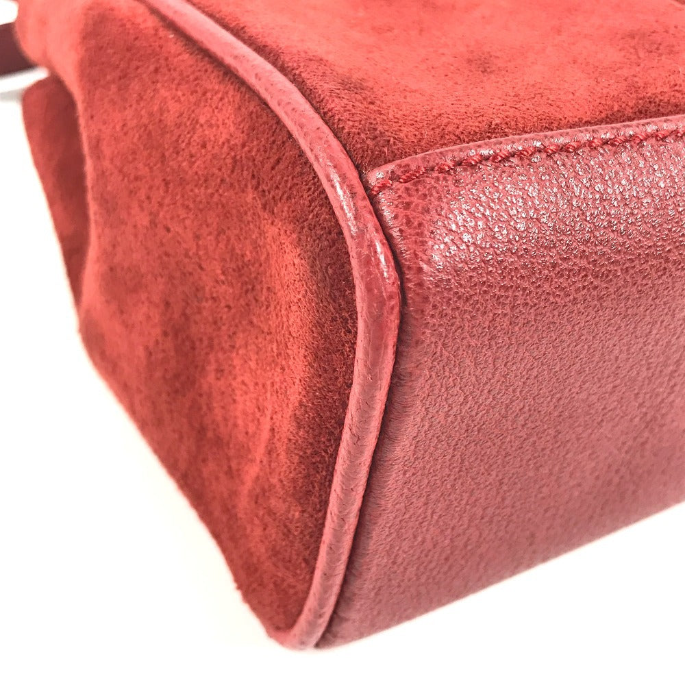 GUCCI 007 1793 0236 vintage Bamboo Mini 2-Way Bag Bag Shoulder Bag Hand Bag Leather / suede Red Used