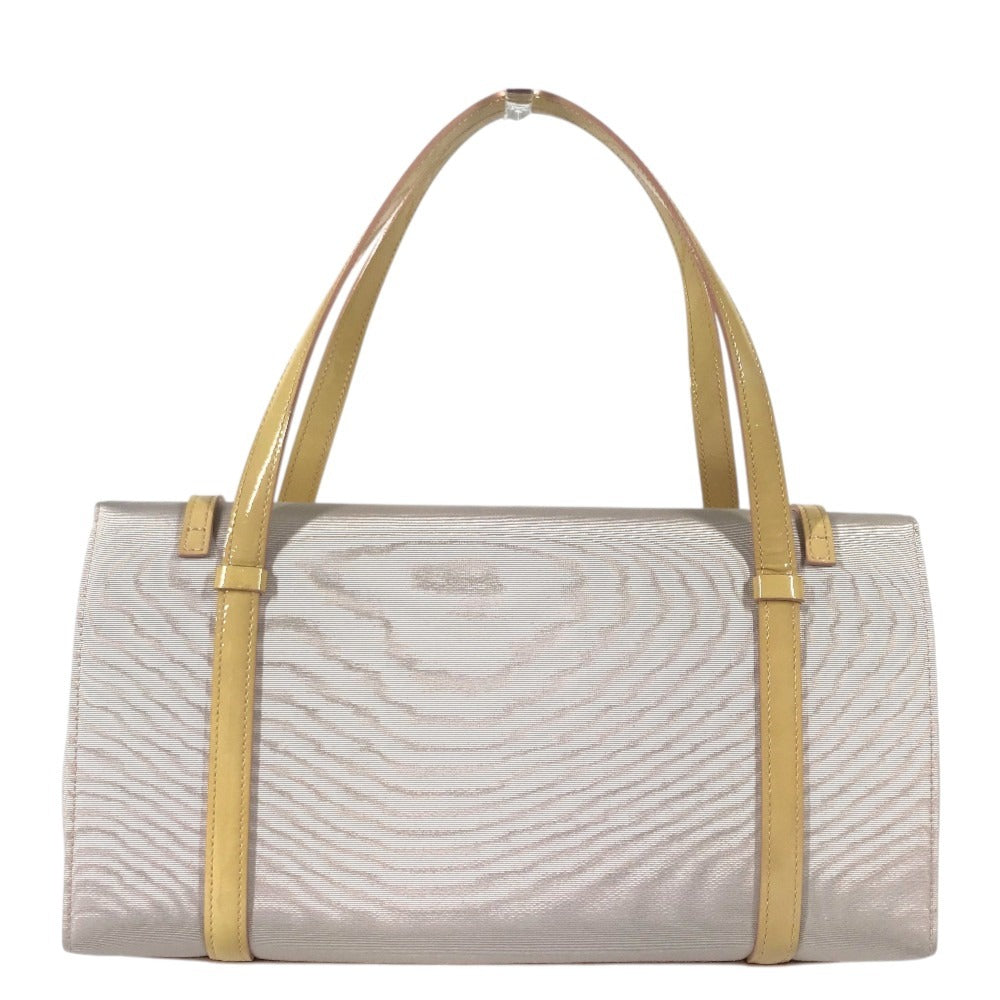 CARTIER Cabochon Logo Bag 2WAY Bag Shoulder Bag Hand Bag Canvas / Patent Leather BeigeBased/Pink BeigeBased Used