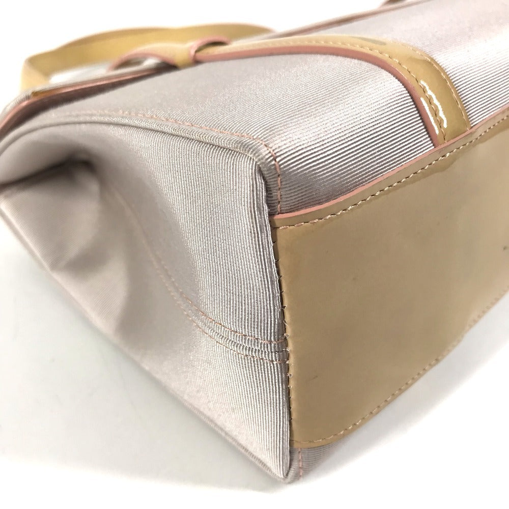 CARTIER Cabochon Logo Bag 2WAY Bag Shoulder Bag Hand Bag Canvas / Patent Leather BeigeBased/Pink BeigeBased Used