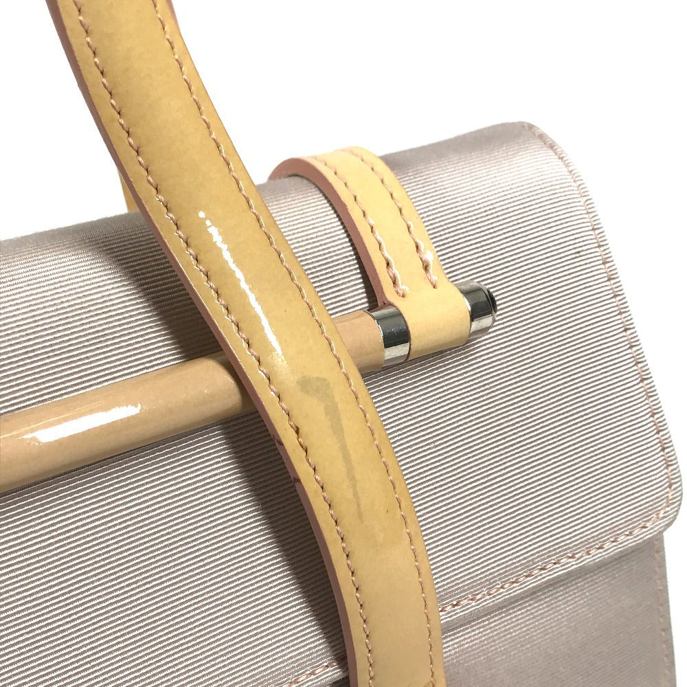CARTIER Cabochon Logo Bag 2WAY Bag Shoulder Bag Hand Bag Canvas / Patent Leather BeigeBased/Pink BeigeBased Used