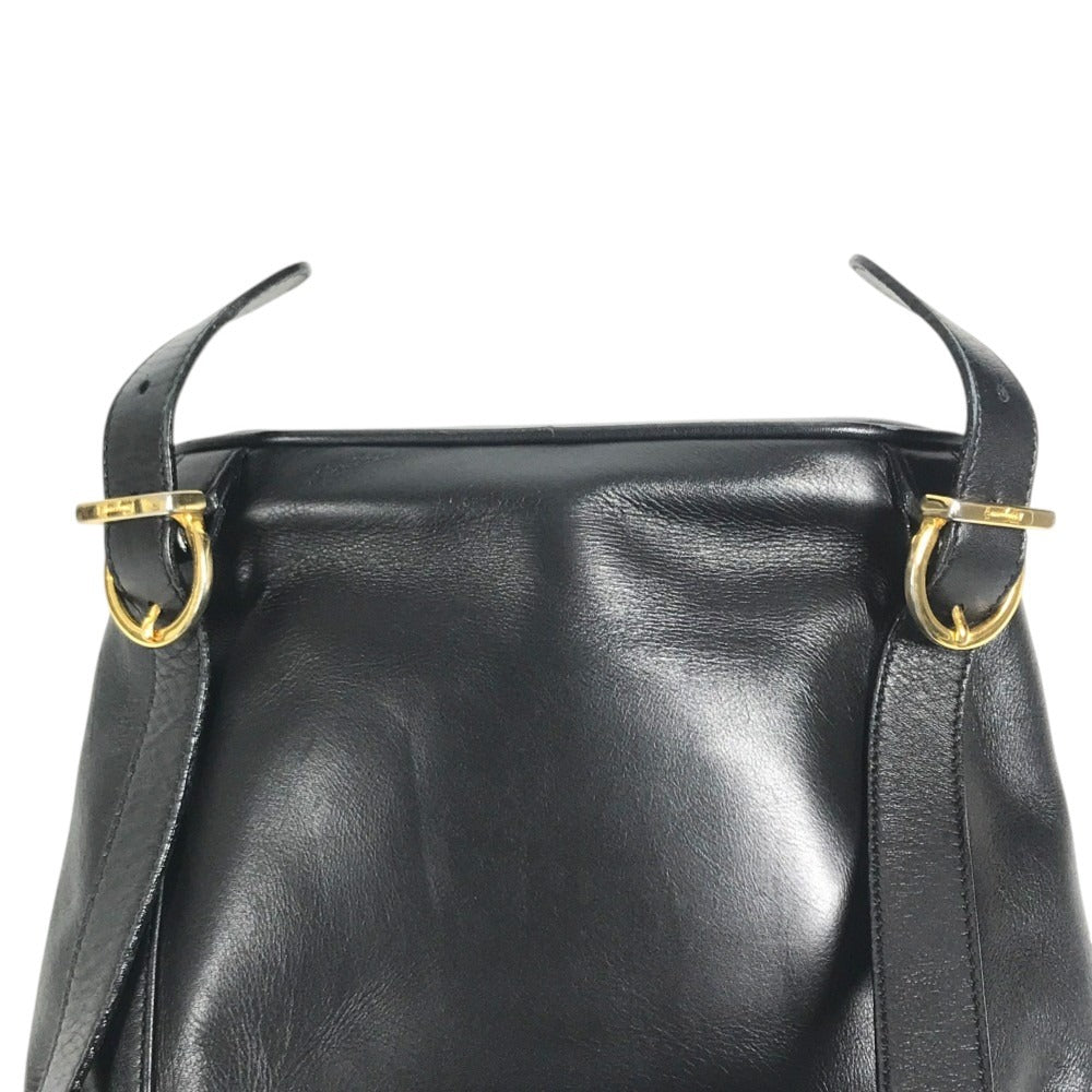 Salvatore Ferragamo Gancini Logo Mini Backpack bag backpack Backpack Leather Black/Gold Used