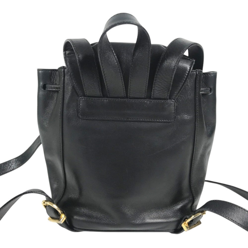 Salvatore Ferragamo Gancini Logo Mini Backpack bag backpack Backpack Leather Black/Gold Used