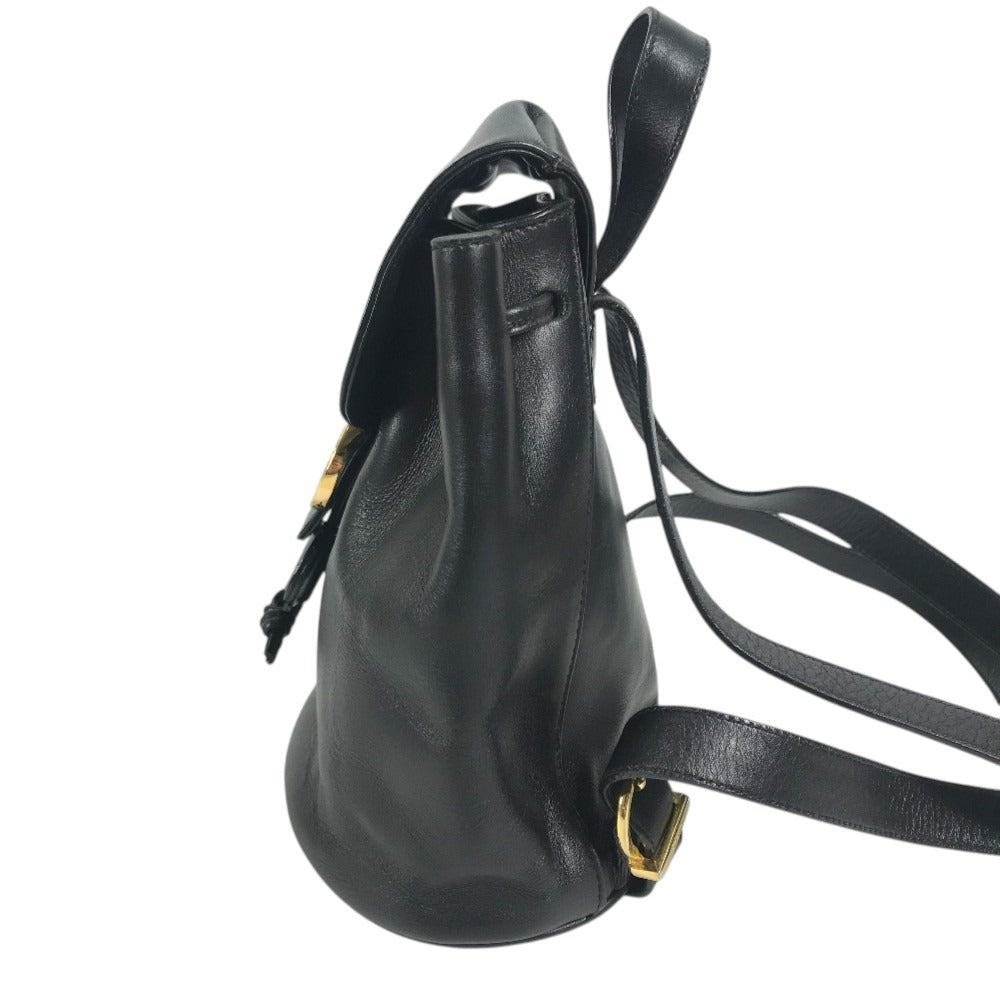 Salvatore Ferragamo Gancini Logo Mini Backpack bag backpack Backpack Leather Black/Gold Used