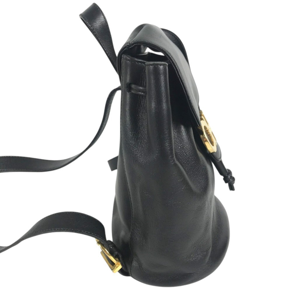 Salvatore Ferragamo Gancini Logo Mini Backpack bag backpack Backpack Leather Black/Gold Used