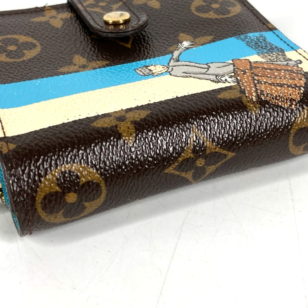 LOUIS VUITTON M60036 Monogram Groom Compact Zip Compact Zip Wallet Compact Wallet Folded wallet MonogramCanvas Brown/blue Used