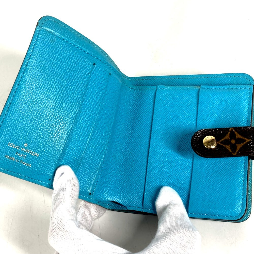 LOUIS VUITTON M60036 Monogram Groom Compact Zip Compact Zip Wallet Compact Wallet Folded wallet MonogramCanvas Brown/blue Used