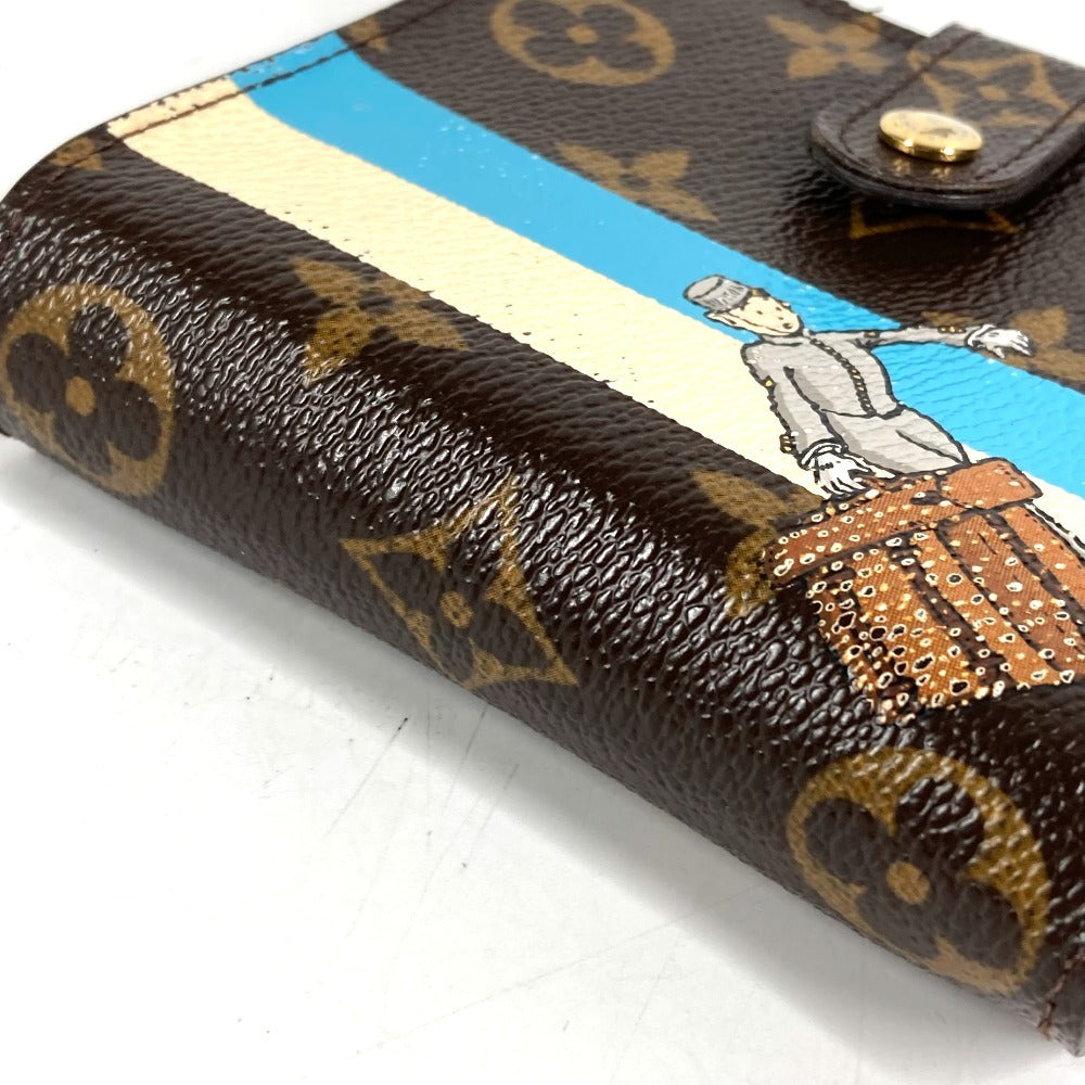 LOUIS VUITTON M60036 Monogram Groom Compact Zip Compact Zip Wallet Compact Wallet Folded wallet MonogramCanvas Brown/blue Used