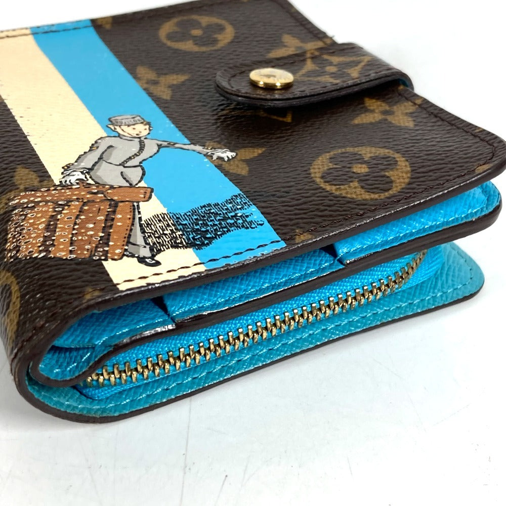 LOUIS VUITTON M60036 Monogram Groom Compact Zip Compact Zip Wallet Compact Wallet Folded wallet MonogramCanvas Brown/blue Used