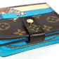 LOUIS VUITTON M60036 Monogram Groom Compact Zip Compact Zip Wallet Compact Wallet Folded wallet MonogramCanvas Brown/blue Used