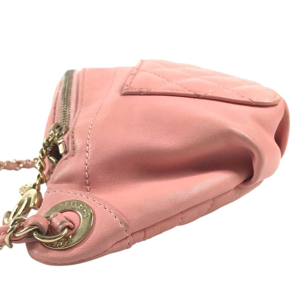 CHANEL Chain Belt Bag Waist Pouch CC CC Mark Bag Cross Quilted Matelasse body bag Leather pink/GoldHardware Used
