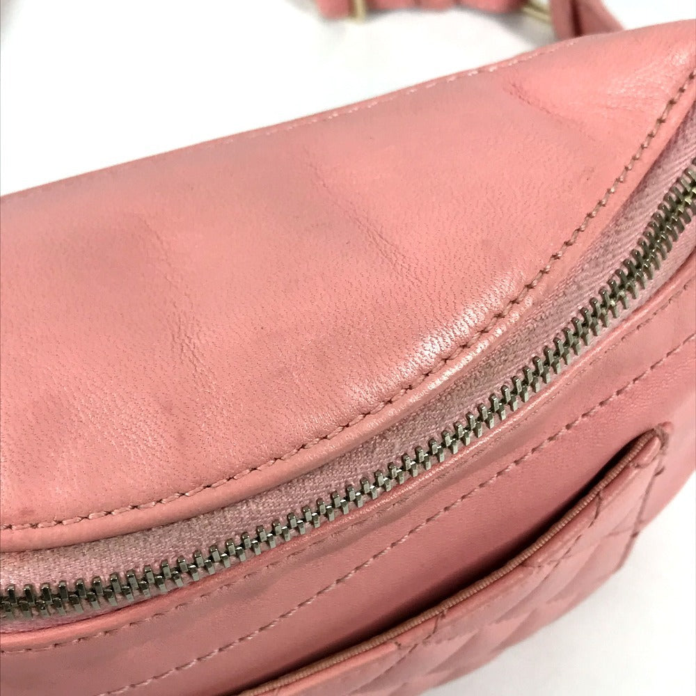 CHANEL Chain Belt Bag Waist Pouch CC CC Mark Bag Cross Quilted Matelasse body bag Leather pink/GoldHardware Used