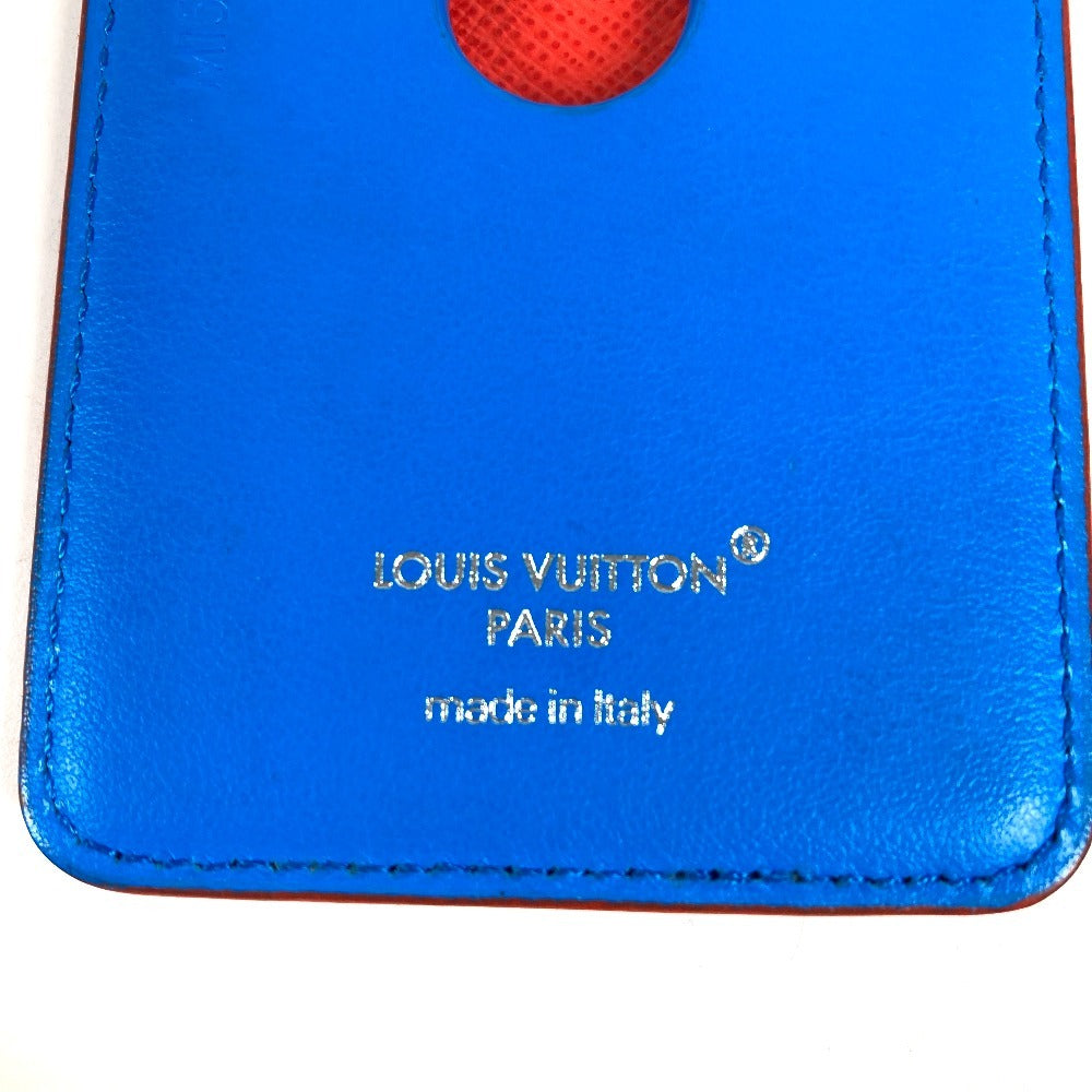 LOUIS VUITTON M15034 Monogram Glow Porte Cult Magnet MagSafe business card holder/pass case Card Case MonogramCanvas blue/Orange Used