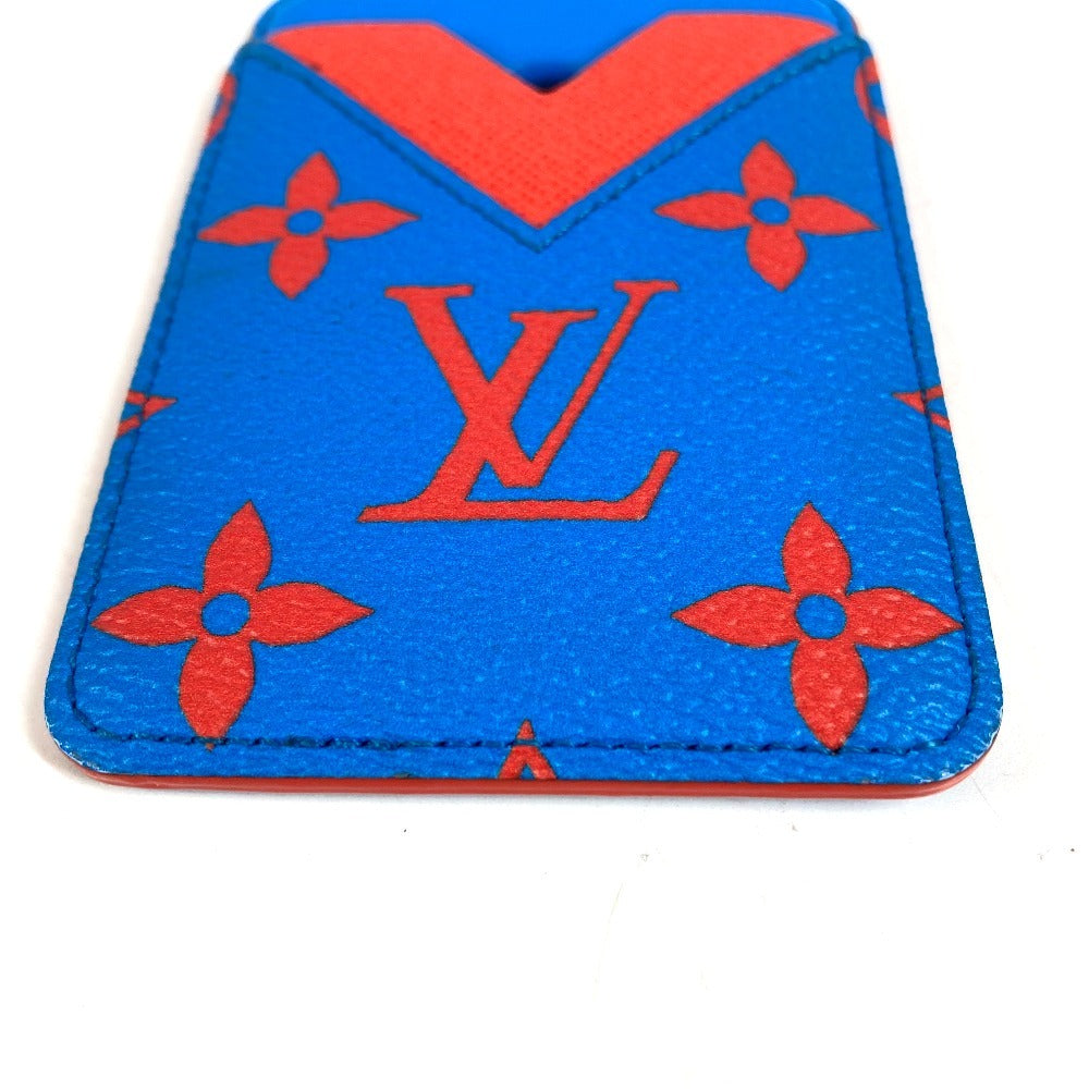 LOUIS VUITTON M15034 Monogram Glow Porte Cult Magnet MagSafe business card holder/pass case Card Case MonogramCanvas blue/Orange Used