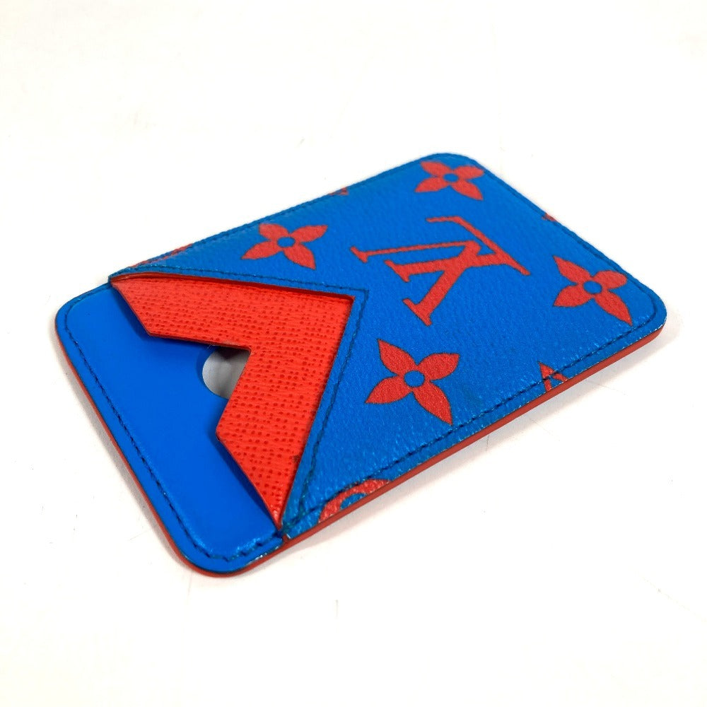 LOUIS VUITTON M15034 Monogram Glow Porte Cult Magnet MagSafe business card holder/pass case Card Case MonogramCanvas blue/Orange Used