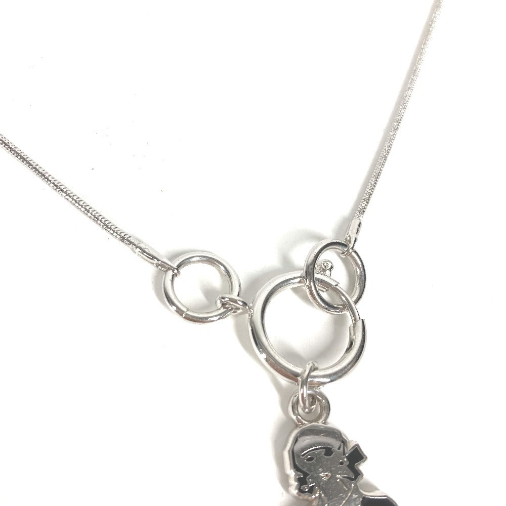 CHANEL 03P Mademoiselle CC CC Mark Accessories Necklace Metal Black/Silver Used
