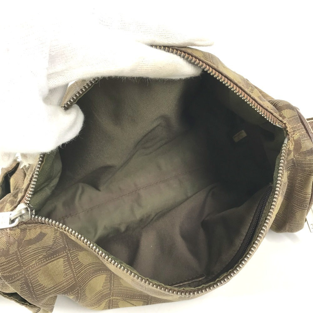 CHANEL New travel line Cylindrical CC CC Mark logo Vintage Chanel shoulder bag. Shoulder Bag Leather / Nylon khaki Used
