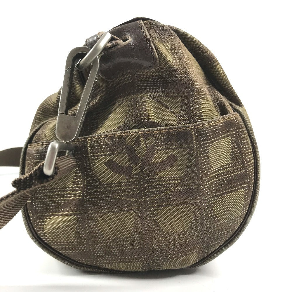 CHANEL New travel line Cylindrical CC CC Mark logo Vintage Chanel shoulder bag. Shoulder Bag Leather / Nylon khaki Used