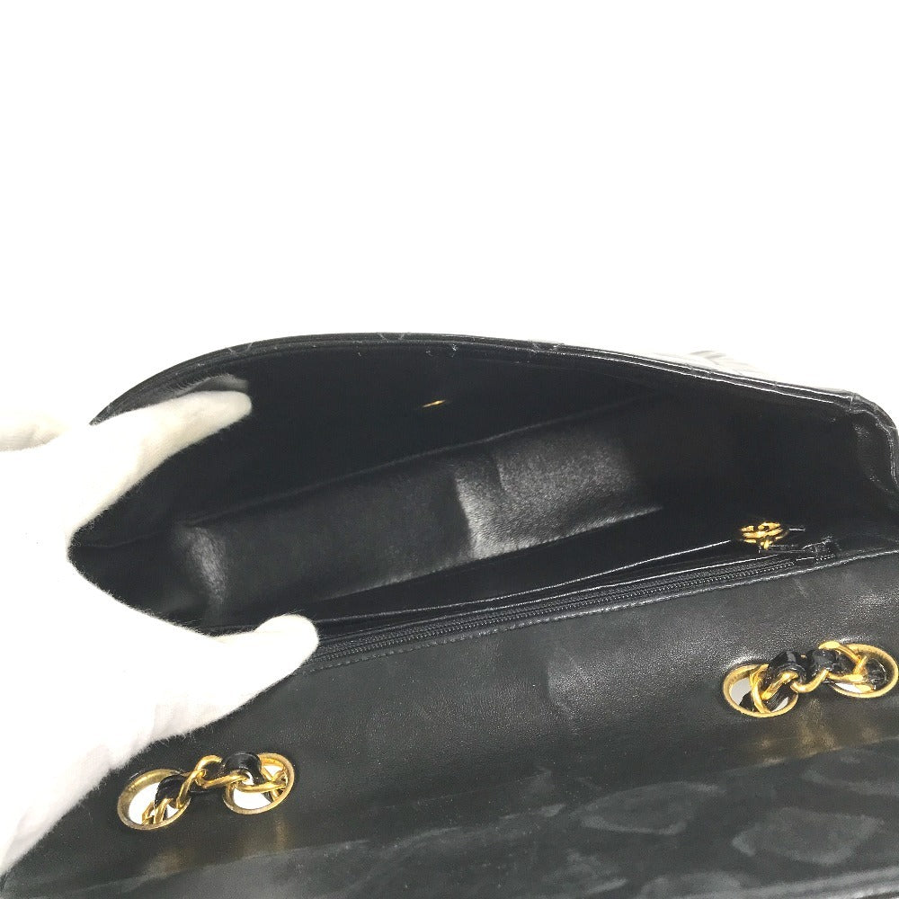 CHANEL vintage Matelasse Quilted CC CC Mark Logo Bag Double Chain Chain Bag Flap Shoulder Bag Patent Leather Black/GoldHardware Used