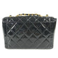 CHANEL vintage Matelasse Quilted CC CC Mark Logo Bag Double Chain Chain Bag Flap Shoulder Bag Patent Leather Black/GoldHardware Used