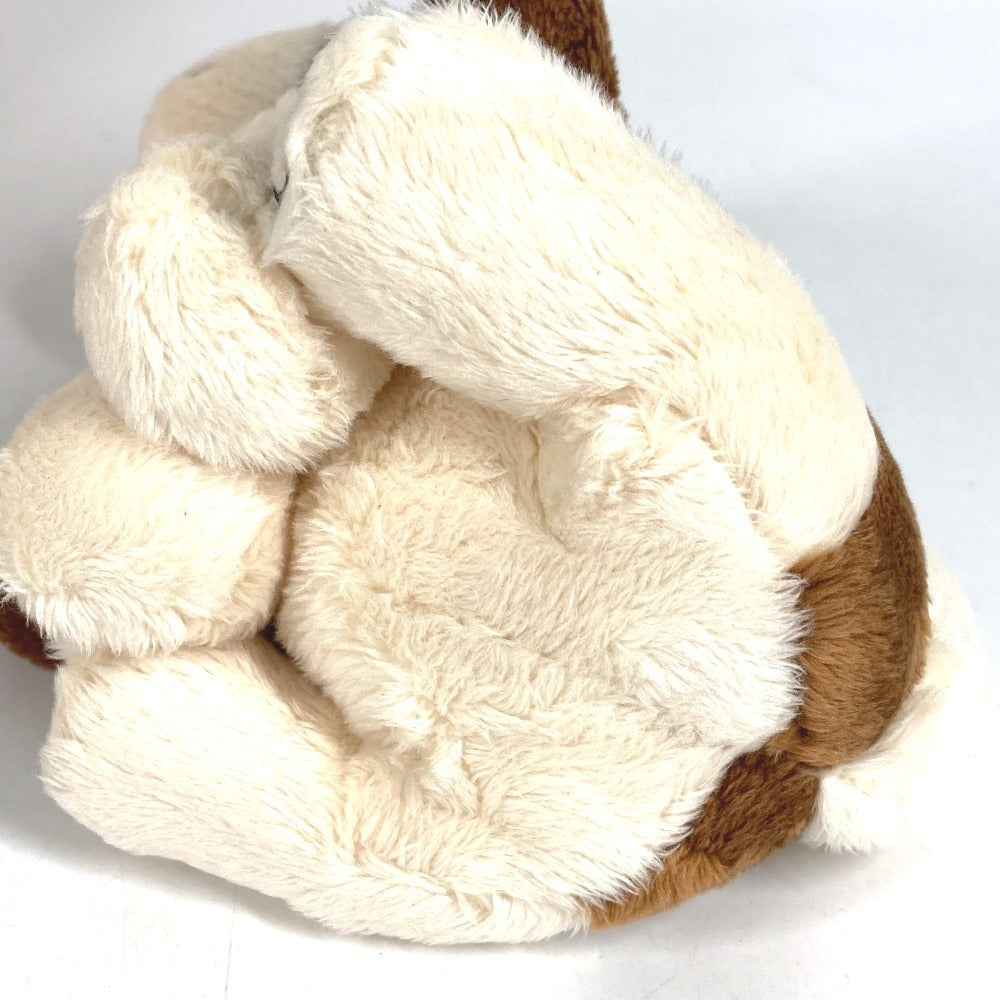 LOUIS VUITTON M03388 Monogram Bag Charm LV Dog Dog Charm Key Holder Faux fur Brown/White Used