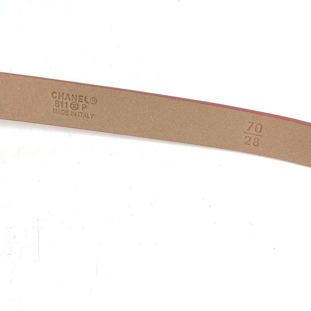 CHANEL B11P CC CC Mark logo Thin belt, belt for bottoms, buckle belt Patent Leather pink Used